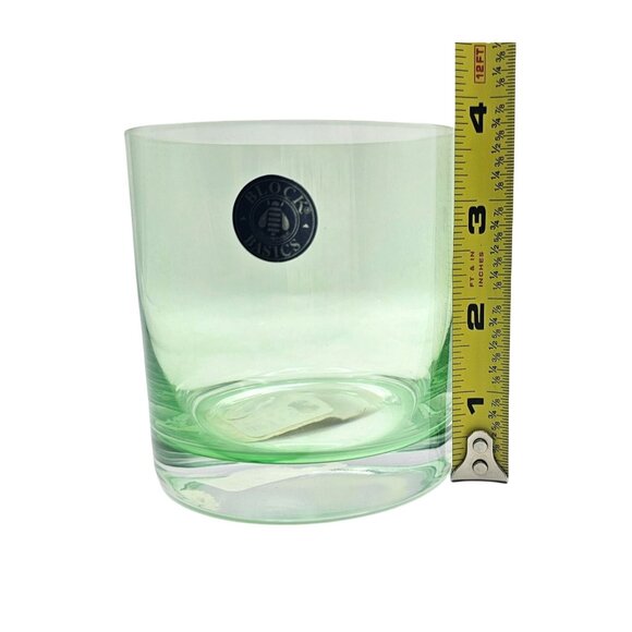 Block Emerald Double Old Fashioned Glasses Set Of 2 Discontinued Blown Glass NEW - Picture 10 of 12